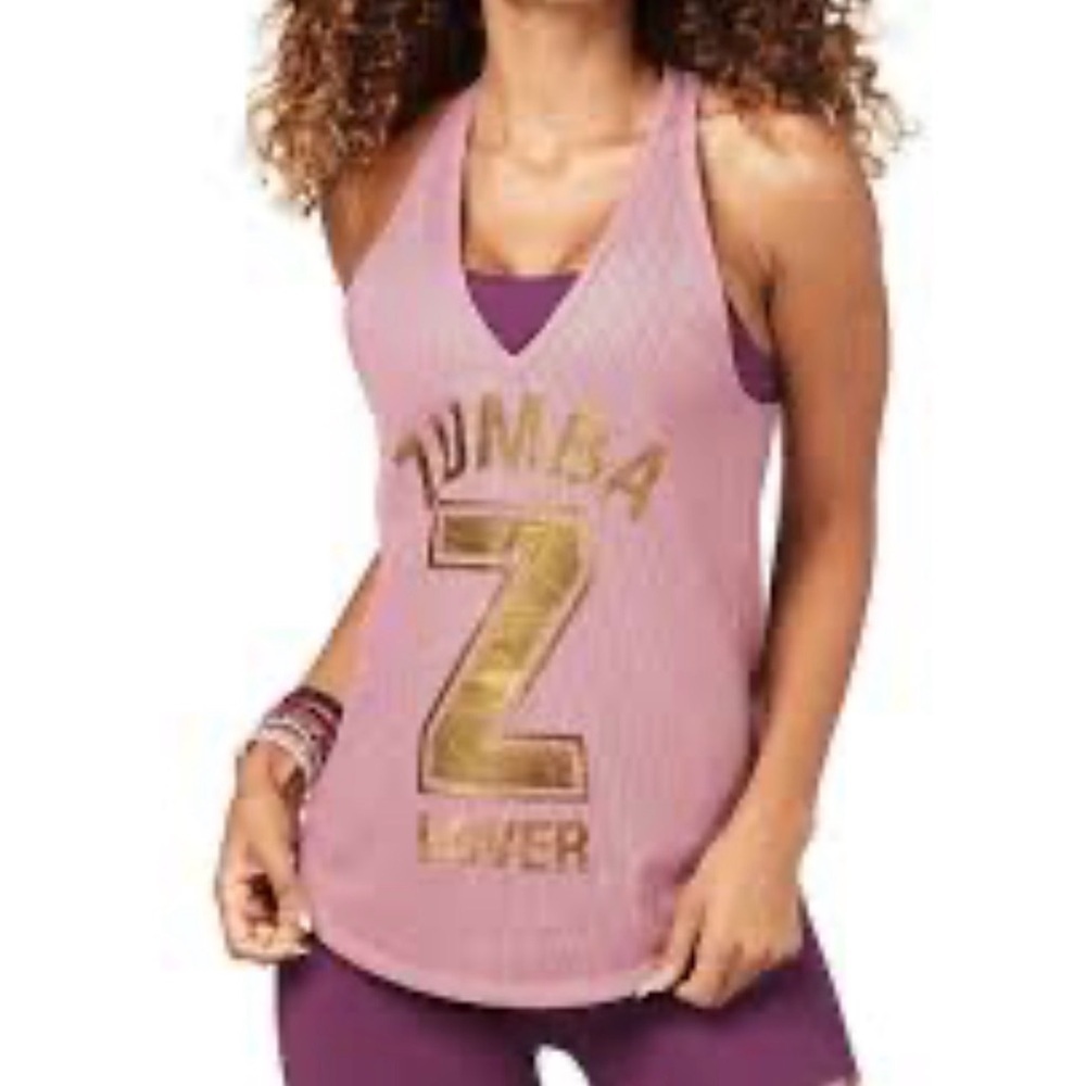 Zumba Lover Metallic Mesh Racerback Tank Top | Size XS